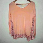 Matilda Jane  Sing it out long sleeve swing top peach floral Sz S‎ Photo 1