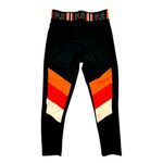 P.E Nation Orange Red White Black Stripe Yoga Workout Gym Leggings Size Small Photo 2