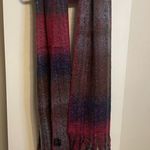 Joy Susan  Purple-Pink Gradian Stripe Acrylic Scarf with Fringe Tassels Photo 0