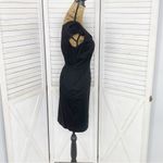 Nine West  Front Zip Sheath Dress Black Stretch Twill Cap Sleeve Size‎ 4 Photo 2