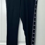 PINK - Victoria's Secret PINK Victoria’s Secret women’s black‎ decorated decal logo blue yoga leggings M Photo 0