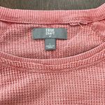True Craft Waffle Knit Tee Women's Size Large Red Long Sleeves High Low Hem Photo 2