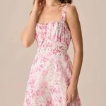RIHOAS The Pink Square Neck Floral Ruched Midi Dress 15 Size L Photo 3