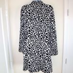 Andrew Marc ‎ leopard print black and white longline open front cardigan size S Photo 2