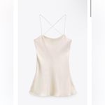 ZARA  Cream Satin Strappy Back Mini Slip Dress Photo 7