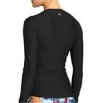 Athleta Women’s Floral Fade Ful Zip Rashguard Top Outdoor Beach in Black Size S Photo 1