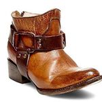 FREEBIRD by Steven  PHLOW LEATHER ANKLE BOOTIES SIZE 6 BROWN DISTRESSED LEATHER Photo 0