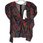 Veronica Beard NWT Simmons Paisley Floral Silk Blend Top Flame Red Multi Size 4 Photo 4