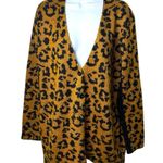 Unif NWOT  Leopard Animal Print Wool Blend Oversized Cardigan Cozy Holiday S Photo 0
