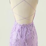 Sherri Hill Purple Lace Short Homecoming Dress Photo 3