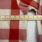 Diane Von Furstenberg  Shirt Womens 14 Red Cream Plaid Button Down Long Sleeve Photo 5