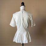 Rebecca Taylor  | White Mixed Media Peplum Top Sz M Photo 4