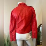 Philosophy Red Vegan Leather Moto Jacket Medium Photo 2