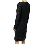 August Silk Vintage  Black Lace Lagenlook Long Sleeve Zip Back Midi Dress Size 6 Photo 7
