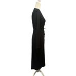 REFORMATION JEANS Ribbed Black Wrap Midi Dress XS NWT Photo 3