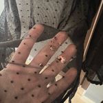 ZARA black dotted mesh embellished collar midi overlay dress Photo 9