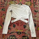 Amazon White Long Sleeve Twist Front Top Size S Photo 2