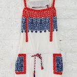 Miss Me beige Embroidered Tunic Dress Tassel Tie Size M Open back Photo 5