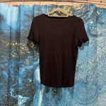 Hippie Rose  Women's Black Ribbed Scoop Neck Short Sleeved Top Size Medium Photo 4
