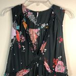 Free People  Purple Haze Boho Floral Printed V-Neck Tunic Ruffle Dress Top Sm Photo 4
