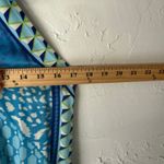 Hale‎ Bob XS Tall Blue Green Boho Maxi Dress Tie Neck Beach Vacation Resortwear Photo 8