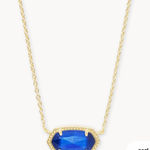 Kendra Scott  Elisa Gold Pendant Necklace in Cobalt Cat's Eye NWOT Photo 0
