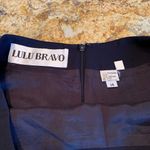 Solid Navy Blue Size 14 Lined Skirt By Lulu Bravo Photo 3