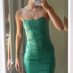 Edikted  Green Leather Faux Dress Photo 1