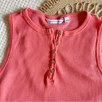 Calvin Klein Jeans  Coral Henley Crop Tank Top Photo 1