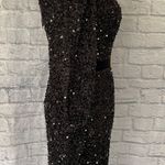 Women’s New With Tags Formal Scoopneck Sequin Bishop Sleeve Gown S Black Photo 4