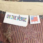 Vintage 90s Tapestry Vest Waistcoat Christmas Folksy Americana Angels Size Large Blue Photo 9