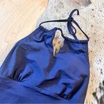 Athleta  Navy High Neck Keyhole One Piece Scoop Back Swimsuit Size XXS‎ Photo 2