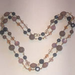 Vintage Beaded Neutral Tone Moon Glow Beads Boho Necklace Brown Photo 7