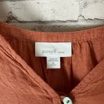 J. Jill Pure Jill Linen Burnt Orange Terracotta Loop Button Blouse Size XL Photo 4