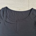 Lululemon Cap-Sleeve Henley T-Shirt Black Photo 7