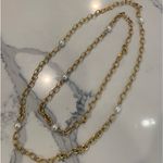 Two vintage gold and Pearl layering necklaces Photo 0