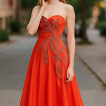 NWT NINA CANACCI 21641 DRESS IN COLOR TANGERINE SZ Photo 0