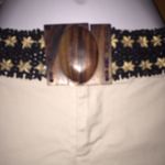 Blue & White Wooden Beaded Belt Size Small Photo 2