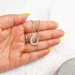 Silver Stainless Steel Horseshoe Necklace Photo 4
