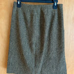 Jax Herringbone Skirt Wool Blend Career Pencil Knee Length Classic Style Green Size 8 Photo 0