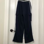 Commense Womens Side Panel Cargo Sweatpants Drawstring Long Pants Navy Large NWT Blue Photo 7