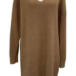Madewell NWT Wool Blend Relaxed V-Neck Sweater Dress Camel Brown size Medium Photo 0