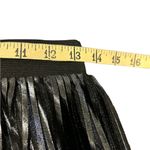 AQUA  Dark Silver Metallic Pleated Elastic Waist skirt size small Photo 2