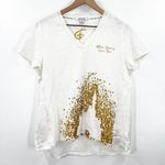 Disney Parks Gold Glitter Cinderella Castle Tee Photo 0