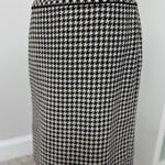 Alex Marie  Women's Classic Houndstooth Black Plaid Pencil Wool Blend Skirt 4 Photo 0