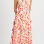 En Saison Giada Midi Dress in Coral Multi Size Small NWT Pink Photo 2