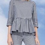 Victoria Beckham for Target Black and White Gingham Check, Ruffle, 3/4 Sleeve, S Photo 0