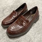 White Mountain Brown Leather Loafers Photo 0