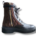 Tod's  Diamond Quilted Lace-up Boot In Black Multi Size 34.5 (US 4.5) Photo 7