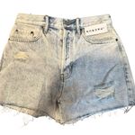 PAC SUN ULTRA HIGH‎ RISE LIGHTWASHED DISTRESSED VINTAGE SHORT 25 RAINBOW POCKET Photo 2